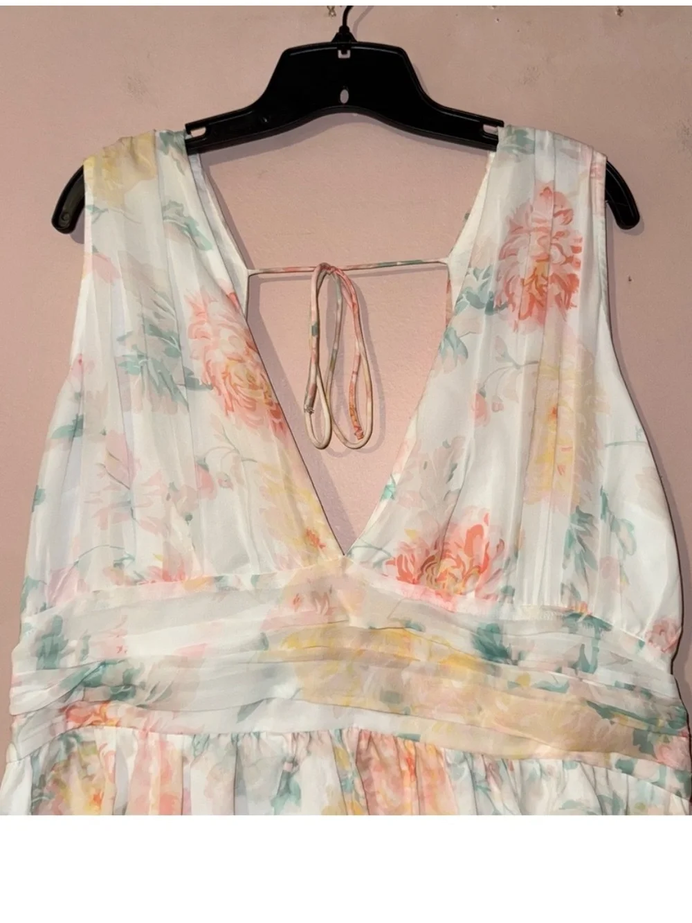 Abercrombie & Fitch White Pastel Floral Drama Mini Dress Size XL NWT!